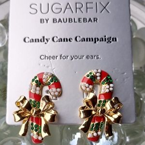 NWT Sugarfix by BaubleBar Candy Cane Campaign Earrings